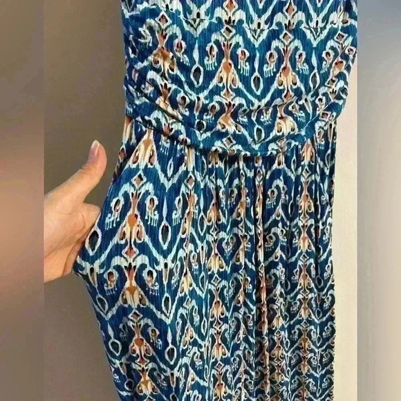 Anthropologie Vanessa Virginia blue print maxi dress with pockets. Small - Picture 6 of 9